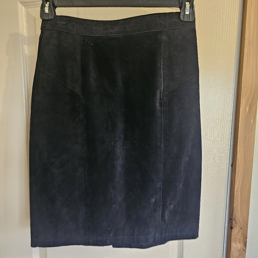 Vintage Leather Tube Shaped Womens Skirt Size 9/10 By Paris Sport Club - Picture 1 of 7